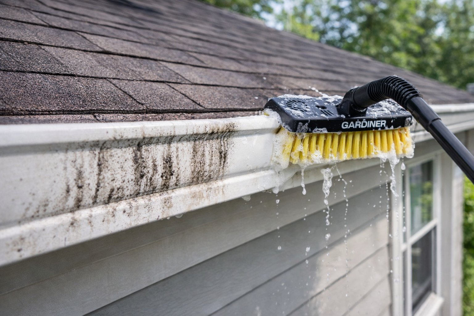 Gutter whitening and exterior cleaning