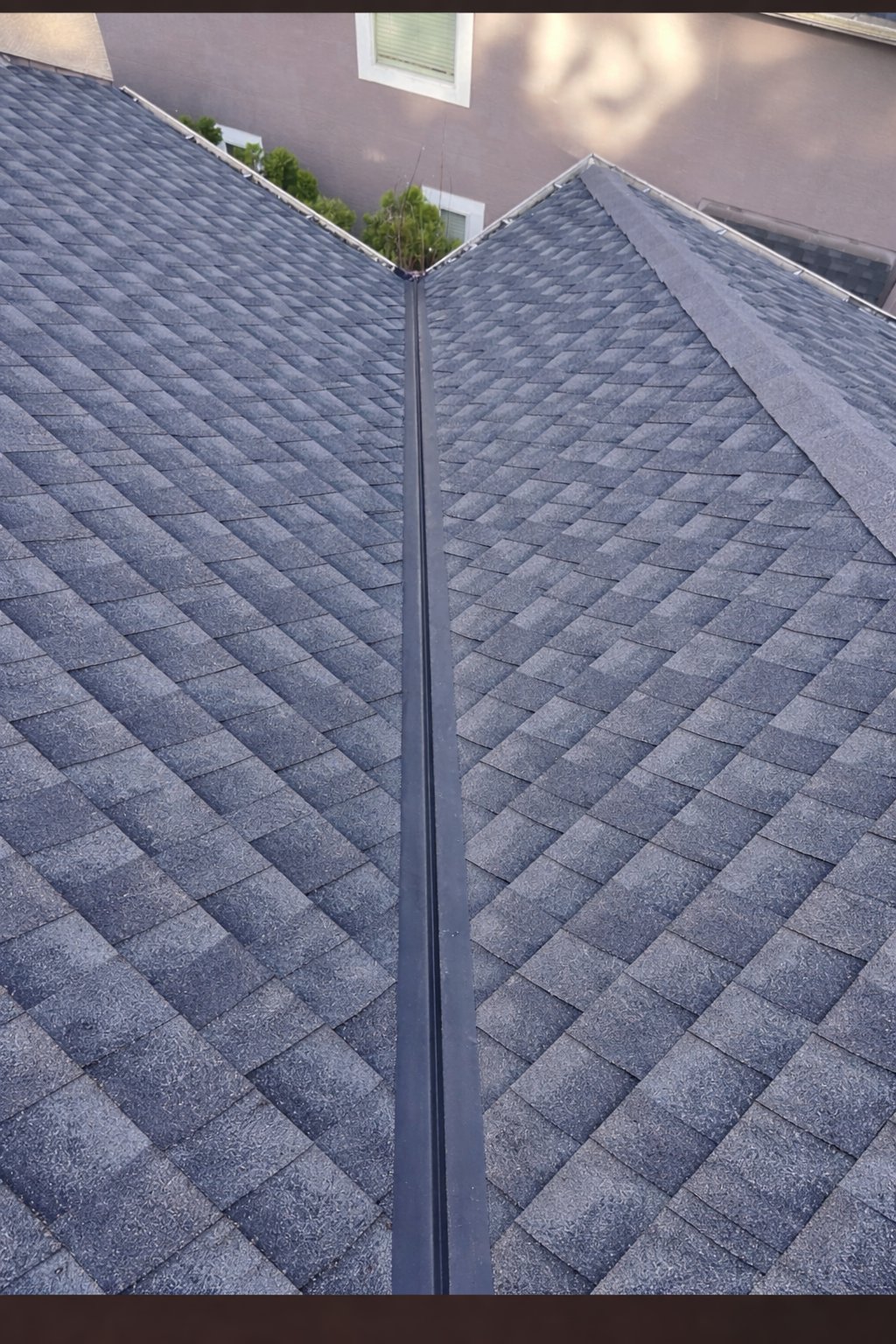 Clean roof valley after treatment